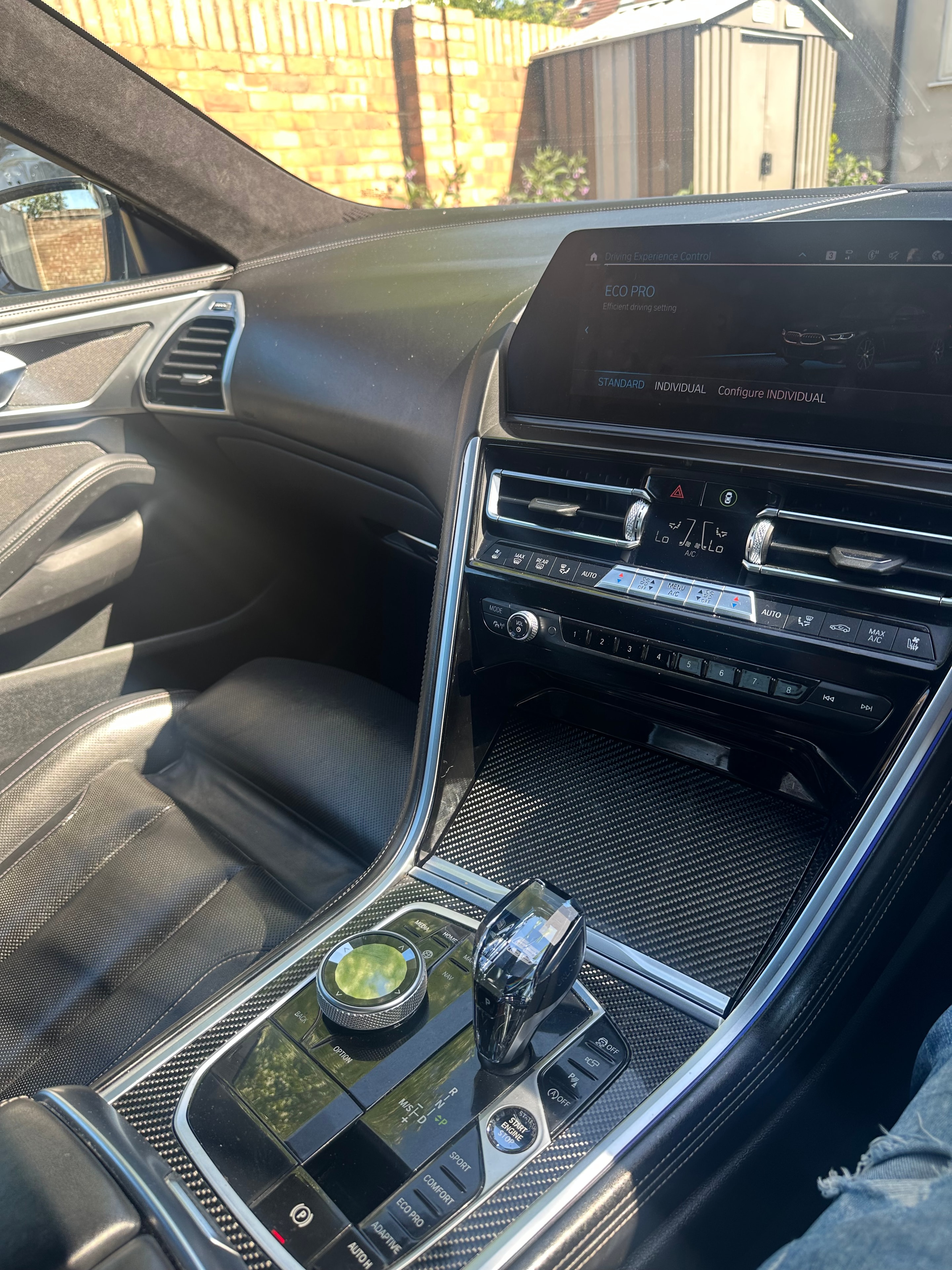 BMW 8 Series centre console, controls and infotainment display