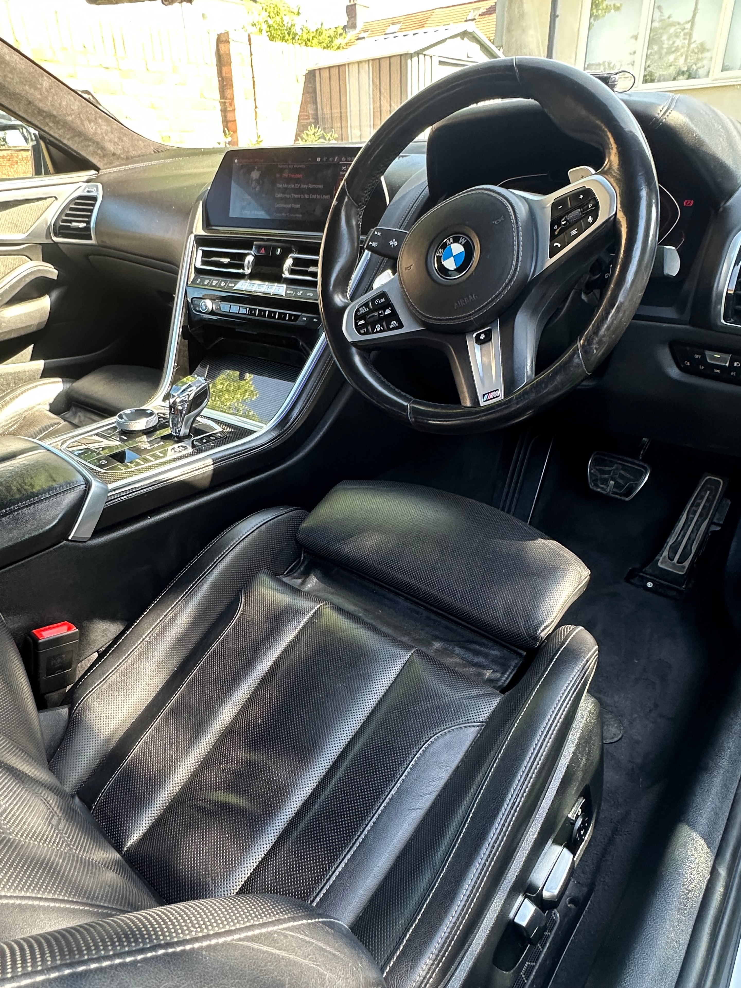 BMW 8 Series driver seat, steering wheel and premium interior